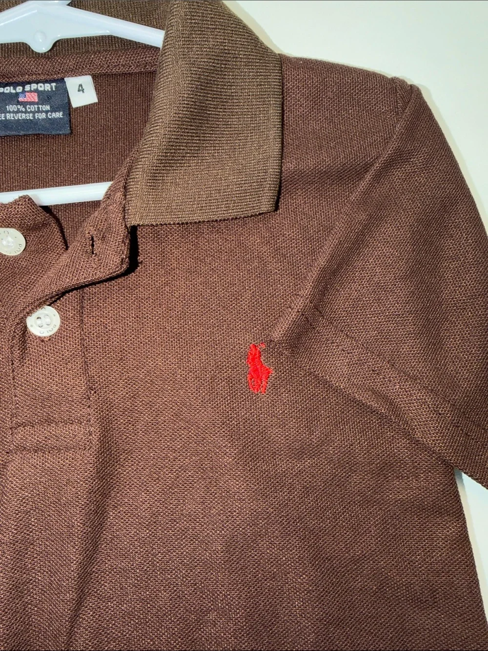 Polo sport Brown Polo with Red Pony Logo